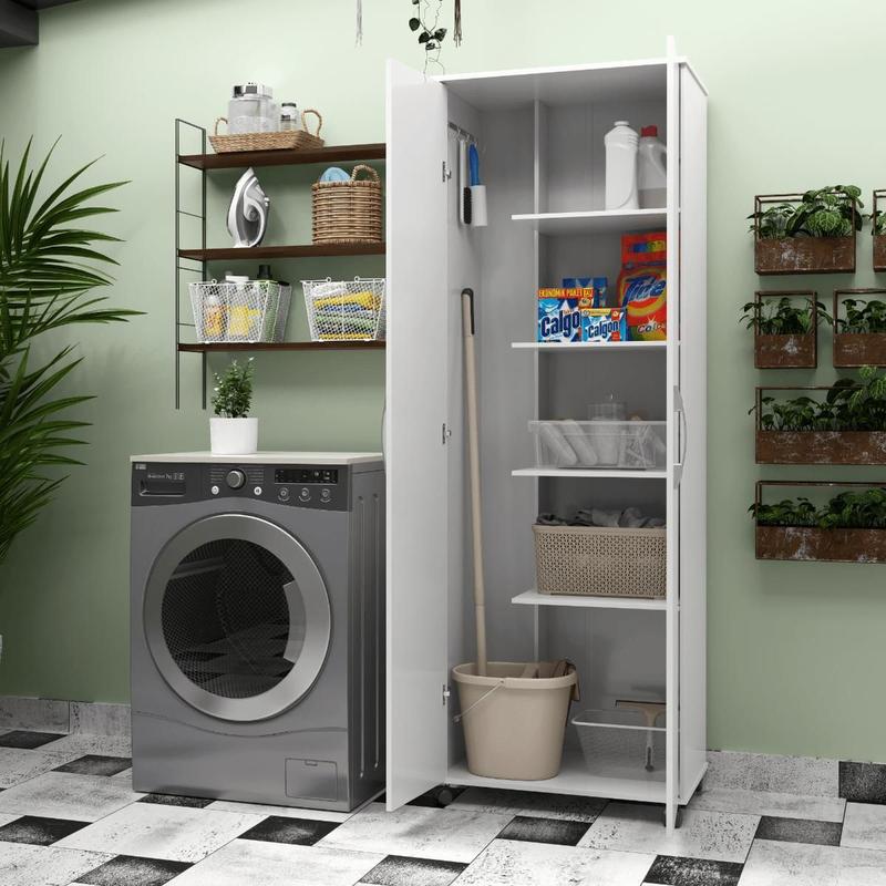Armário Multiuso Capri Lavanderia 02 Portas Branco - Mobiliar Home
